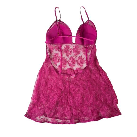 Victoria’s Secret Very Sexy Y2K Pink Lace Chemise Mini Slip Dress Women’s Medium - Picture 2 of 11